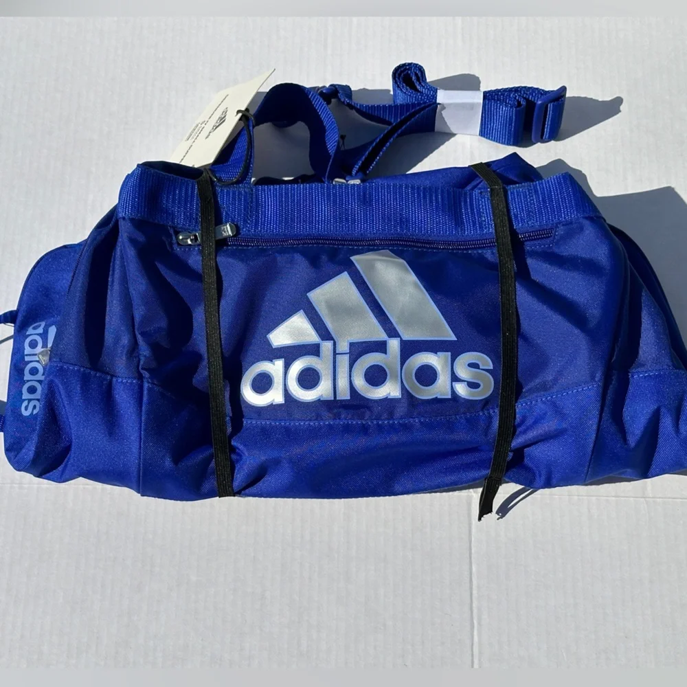 NEW Adidas Blue Duffel Bag for Gym Sports Travel School - Small
